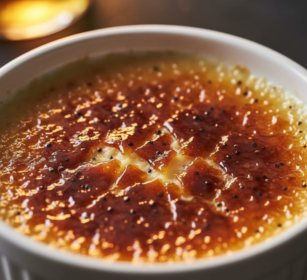 Crème Brûlée - caramelized sugar crust, custard