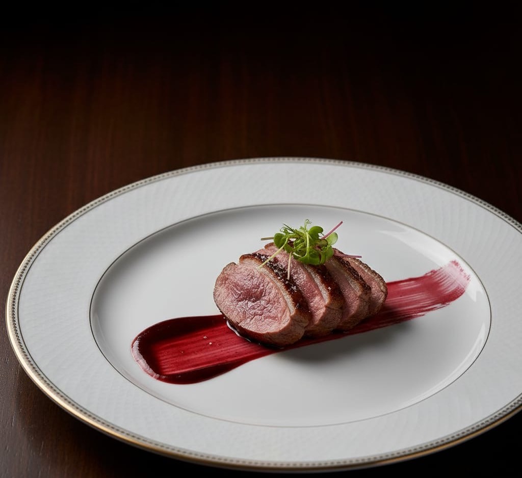 Artfully presented French cuisine