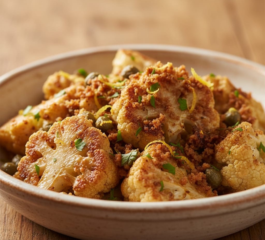 Cauliflower à la Grenobloise - crispy cauliflower, caper-lemon brown butter